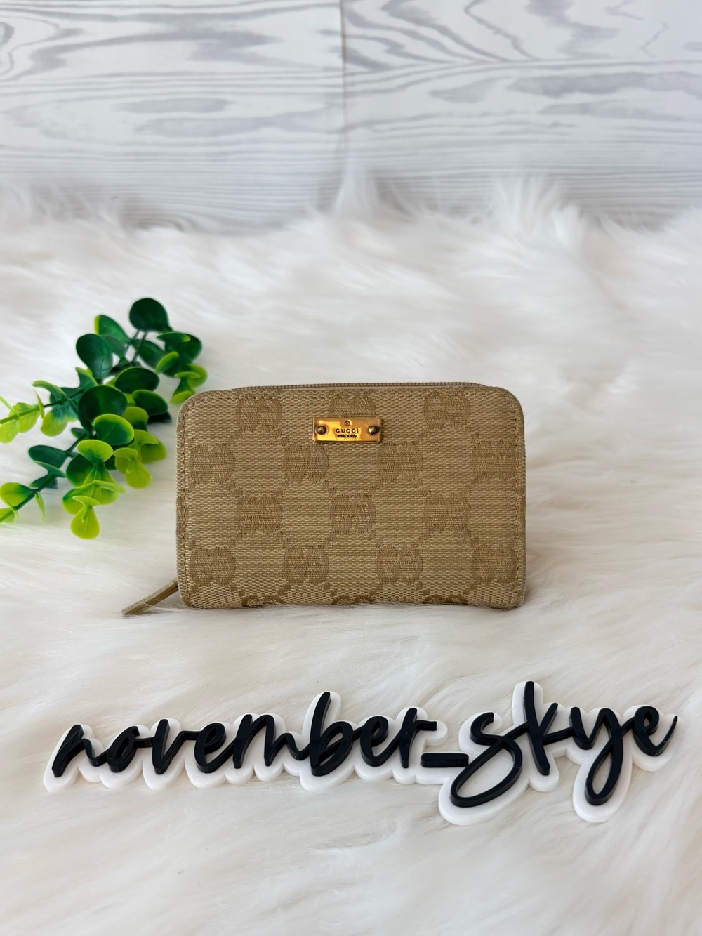 Gucci Beige GG Canvas Zip Key holder/Card holder‎ - Picture 1 of 11